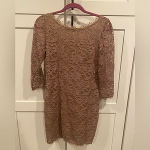 Lace bodycon knee length dress